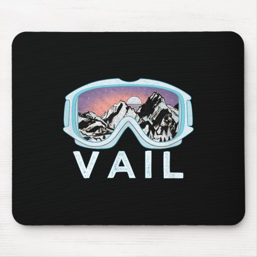 Vail Ski Snowboard Design_vail, Co Goggles Skiën Muismat (Voorkant)