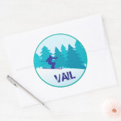 Vail Sneeuw Skiën Cirkel Ronde Sticker (Envelop)