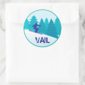 Vail Sneeuw Skiën Cirkel Ronde Sticker (Tas)