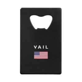 Vail USA American Flag Dark Color Creditkaart Flessenopener