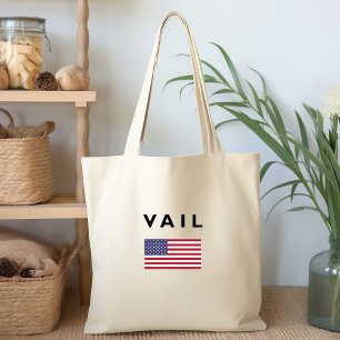 Vail USA American Flag Light Color Tote Bag