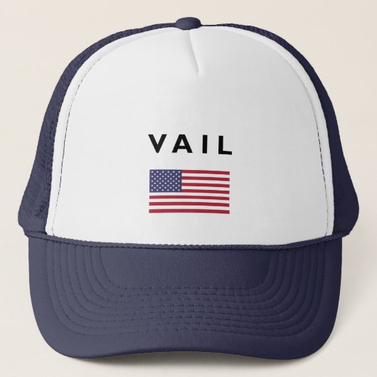 Vail USA American Flag Light Color Trucker Pet (Voorkant)