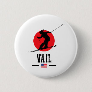 Vail Usa Skigebied Rocky Mountains Amerikaanse Ski Ronde Button 5,7 Cm