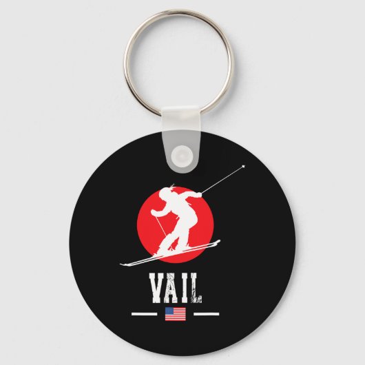Vail Usa Skigebied Rocky Mountains Amerikaanse Ski Sleutelhanger (Voorkant)