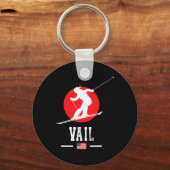 Vail Usa Skigebied Rocky Mountains Amerikaanse Ski Sleutelhanger (Voorkant)