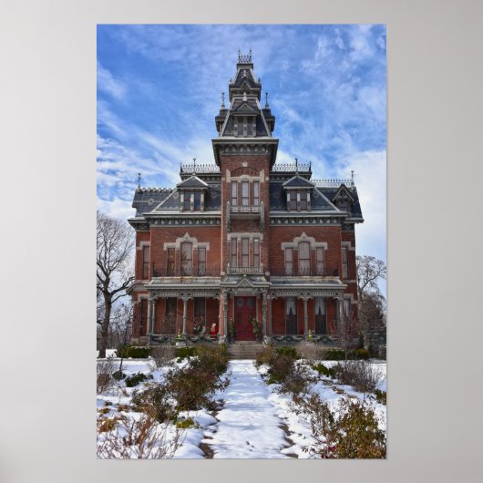 Vaile Mansion, Independence Missouri, met Kerstmis Poster (Voorkant)