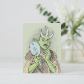 Vain Ogre met handspiegel Briefkaart (Staand voorkant)
