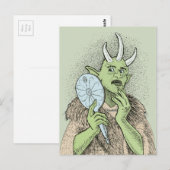 Vain Ogre met handspiegel Briefkaart (Voorkant / Achterkant)
