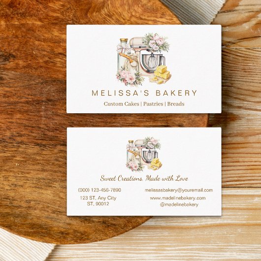 Vainilla Floral Bakery Mixer Koken Ingrediënten Visitekaartje