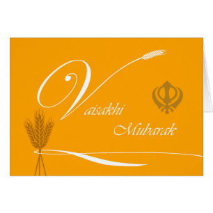 Vaisakhi Mubarak, Grain, Ribbon, Khanda