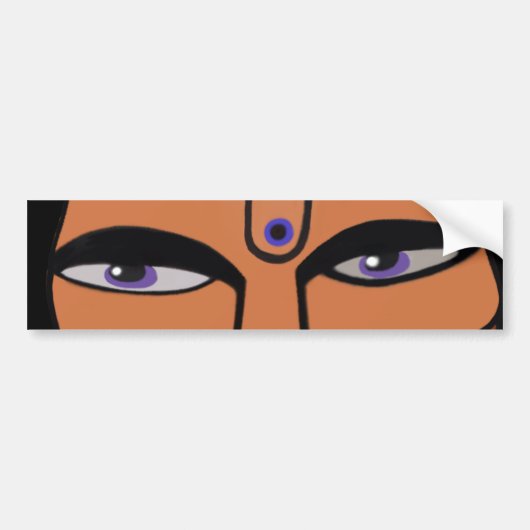 Vaishnava Tiger Eyes Bumpersticker (Voorkant)