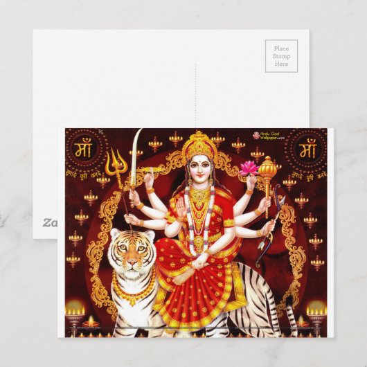 VAISHNO DEVI HINDU GODDESS BRIEFKAART (Voorkant / Achterkant)