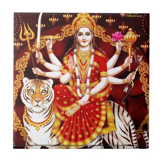 VAISHNO DEVI HINDU GODDESS TEGELTJE (Voorkant)