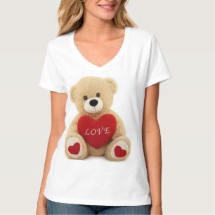 Vaishno Zacht Speelgoed Teddybeer met Rood Hart –  T-shirt