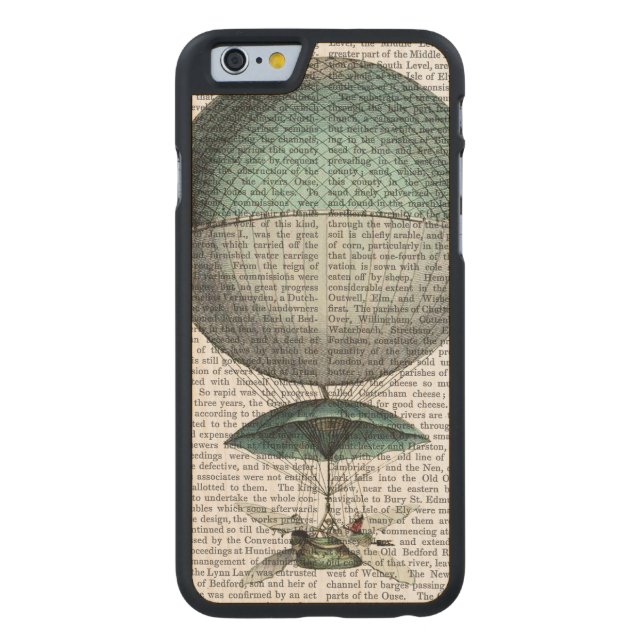 Vaisseau Volant Hot Air-ballon Carved Wood iPhone Hoesje (Achterkant)