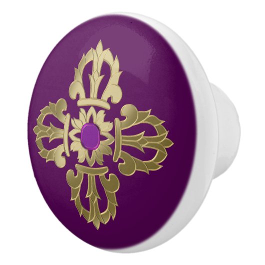 Vajra gouden boeddhissymbool keramische knop (Rechts)