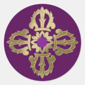 Vajra gouden boeddhissymbool ronde sticker (Voorkant)