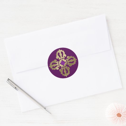 Vajra gouden boeddhissymbool ronde sticker (Envelop)
