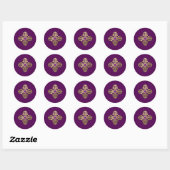 Vajra gouden boeddhissymbool ronde sticker (Vel)