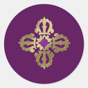 Vajra gouden boeddhissymbool ronde sticker