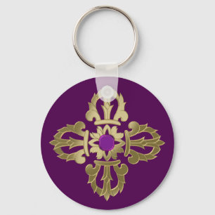 Vajra gouden boeddhissymbool sleutelhanger