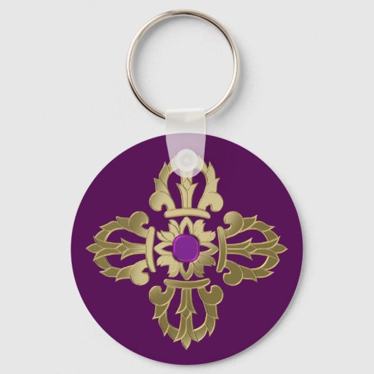 Vajra gouden boeddhissymbool sleutelhanger (Voorkant)