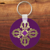 Vajra gouden boeddhissymbool sleutelhanger (Voorkant)