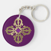 Vajra gouden boeddhissymbool sleutelhanger (Achterkant)