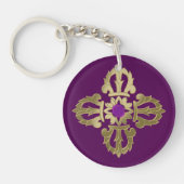 Vajra gouden boeddhissymbool sleutelhanger (Voorkant)