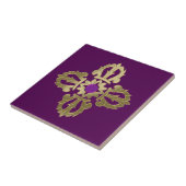 Vajra gouden boeddhissymbool tegeltje (Zijkant)