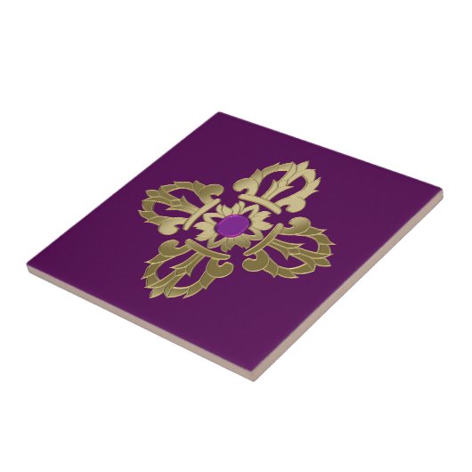 Vajra gouden boeddhissymbool tegeltje (Zijkant)