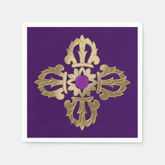 Vajra gouden boeddhistisch symbool servetten (Voorkant)
