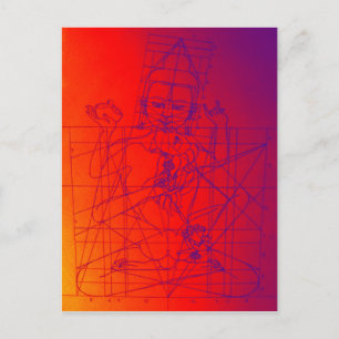 Vajrasattva en Consort Sketch Briefkaart