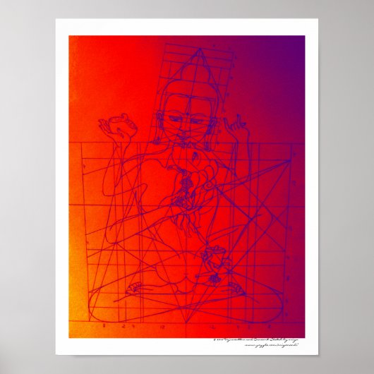 Vajrasattva en Consort Sketch Poster (Voorkant)