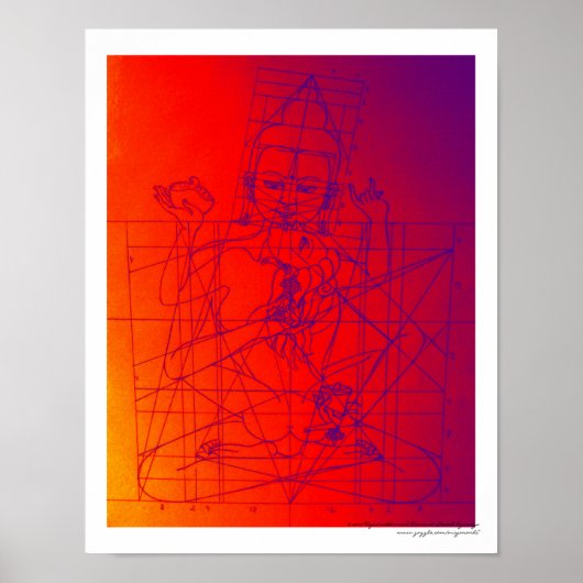Vajrasattva en Consort Sketch Poster (Voorkant)