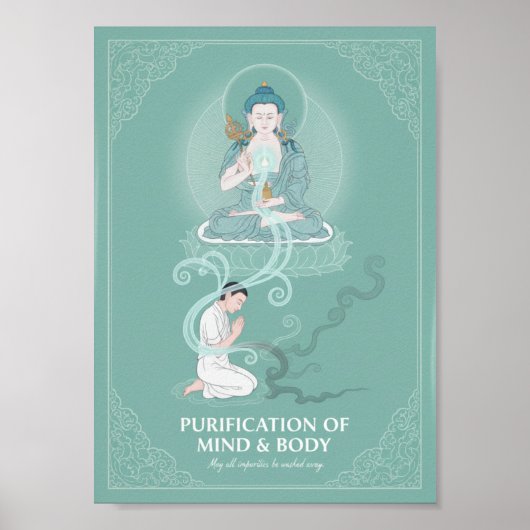Vajrasattva Purification Tibetan Buddhist Art Poster (Voorkant)