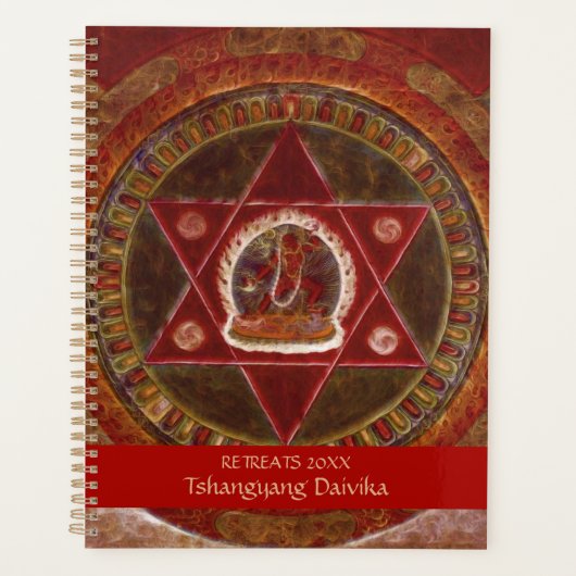 Vajrayogini staat in twee gekruiste rode driehoeke planner (Voorkant)
