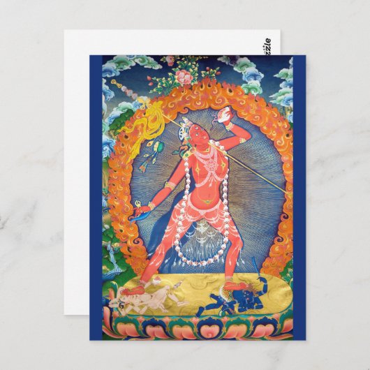 Vajrayogini Tibetaanse Boeddhistische Godheid Briefkaart (Voorkant / Achterkant)