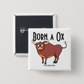 Vak een Ox Vierkante Button 5,1 Cm (Voorkant /achterkant)