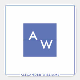 Vak Formele monogrammen Vierkante Sticker