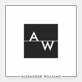 Vak Formele monogrammen Vierkante Sticker