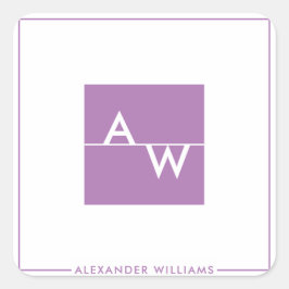 Vak Formele monogrammen Vierkante Sticker