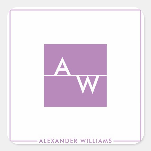Vak Formele monogrammen Vierkante Sticker (Voorkant)