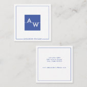 Vak Formele monogrammen Vierkante Visitekaartje (Voorkant / Achterkant)