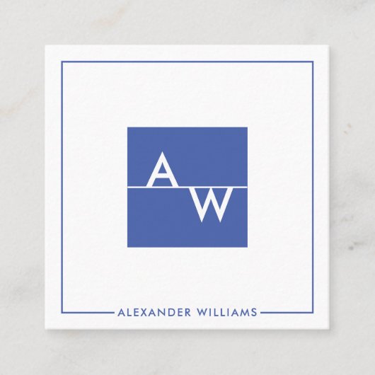 Vak Formele monogrammen Vierkante Visitekaartje (Voorkant)
