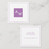 Vak Formele monogrammen Vierkante Visitekaartje (Voorkant / Achterkant)