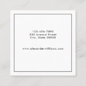 Vak Formele monogrammen Vierkante Visitekaartje (Achterkant)