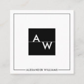 Vak Formele monogrammen Vierkante Visitekaartje (Voorkant)