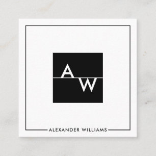 Vak Formele monogrammen Vierkante Visitekaartje