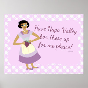 Vak omhoog deze druiven Huisvrouw Humor Cartoon Poster